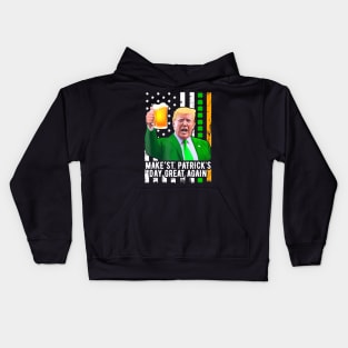 Make St Patrick's Day Great Again Funny Trump Kids Hoodie